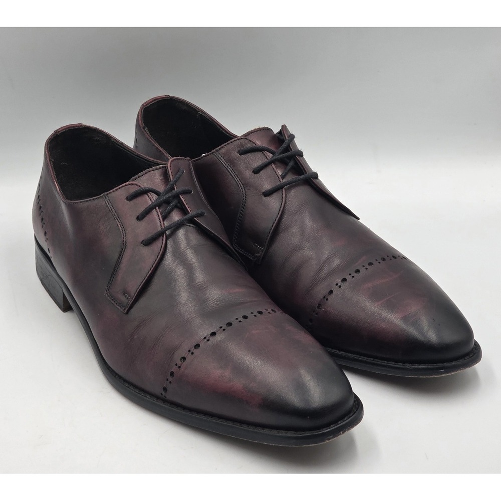 Massimo Matteo Firenze 3060 Men's 9.5M Burgundy Oxblood Leather Made Italy